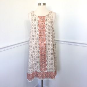 Max Studio Geometric Pink and Cream Midi Dress